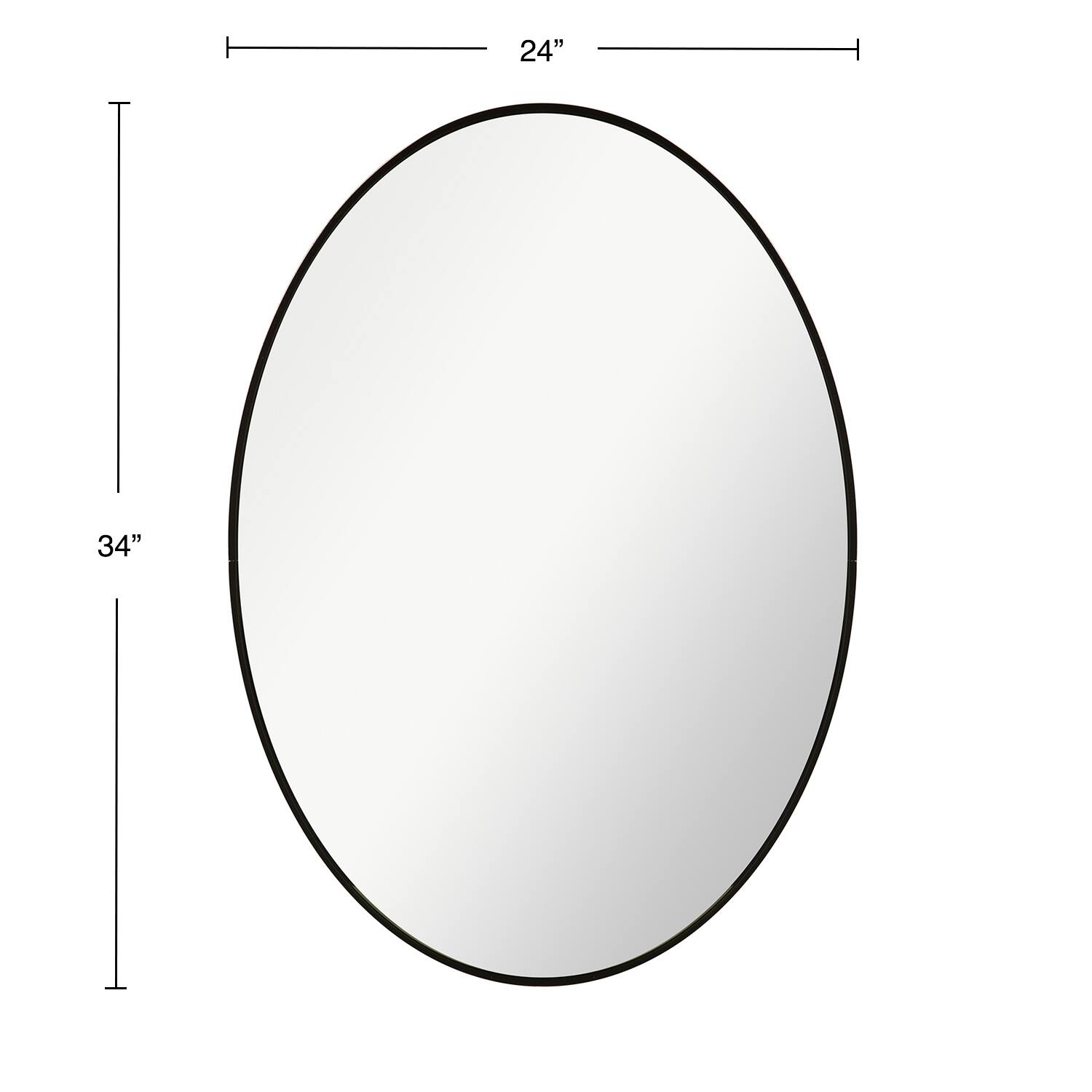 24"X34" Aluminum Frame Oval Mirror (black) Bed Bath & Beyond 37428605